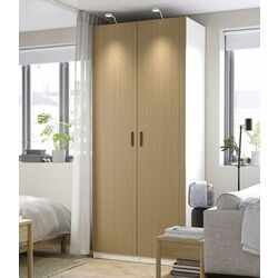 Dulap Ikea Pax/Tonstad rafturi/bare/sertare/cosuri 100x60x236 (Alb/Furnir Stejar) Thumb