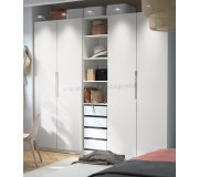 Dulap Ikea Pax/Tonstad rafturi/bare/sertare/cosuri 250x60x236 (Alb)