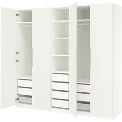 Dulap Ikea Pax/Tonstad rafturi/bare/sertare/cosuri 250x60x236 (Alb) Thumb