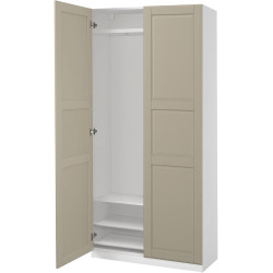 Dulap Ikea Pax/Tyssedal raft/bara/polite incaltaminte 100x38x201 (Alb/Gri-bej) Thumb