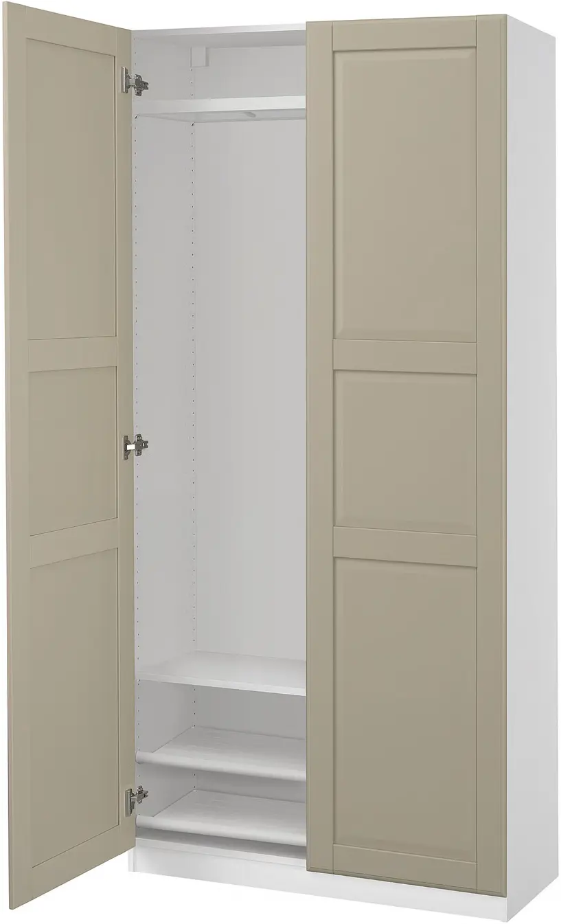 Dulap Ikea Pax/Tyssedal raft/bara/polite incaltaminte 100x38x201 (Alb/Gri-bej) - 3