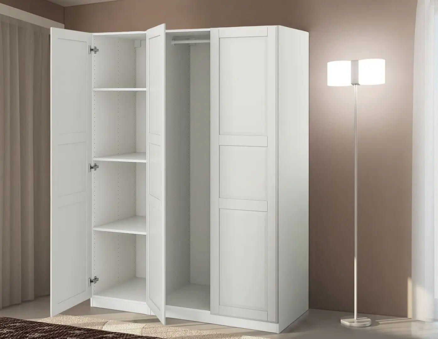 Dulap Ikea Pax/Tyssedal rafturi/bara 150x60x201 (Alb)