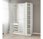 Шкаф Ikea Pax/Tyssedal полки/штанга/ящик/корзины/зеркало 150x60x236 (Белый)