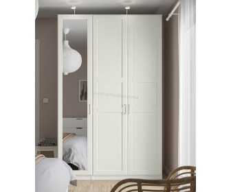 Шкаф Ikea Pax/Tyssedal полки/штанга/зеркало 150x60x236 (Белый)