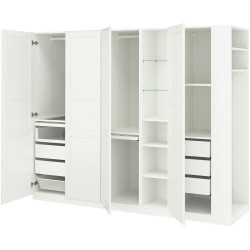 Dulap Ikea Pax/Tyssedal rafturi/bare/sertare/cos/etajere 255x60x201 (Alb) Thumb