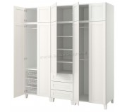 Шкаф Ikea Platsa 10 дверей/3 ящика 220x57x231 (Белый/Саннидал Белый)