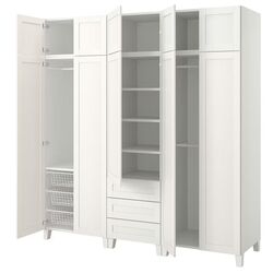 Dulap Ikea Platsa 10 usi/3 sertare 220x57x231 (Alb/Sannidal Alb)