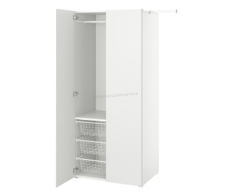 Шкаф Ikea Platsa 110-127x57x181 (Белый/Фоннес Белый)