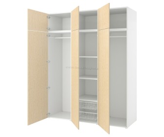 Шкаф Ikea Platsa 180x57x221 (Белый Кальбаден/Под Сосну)