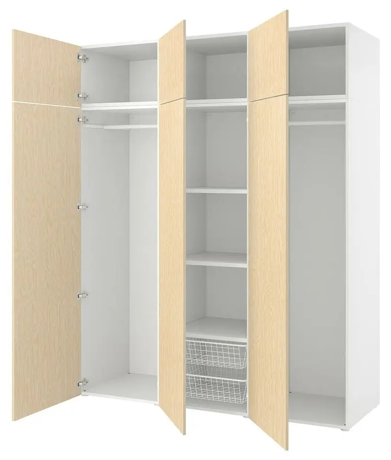 Шкаф Ikea Platsa 180x57x221 (Белый Кальбаден/Под Сосну)