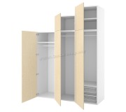 Шкаф Ikea Platsa 5 дверей 180x57x241 (Белый/Калбаден под Сосну)