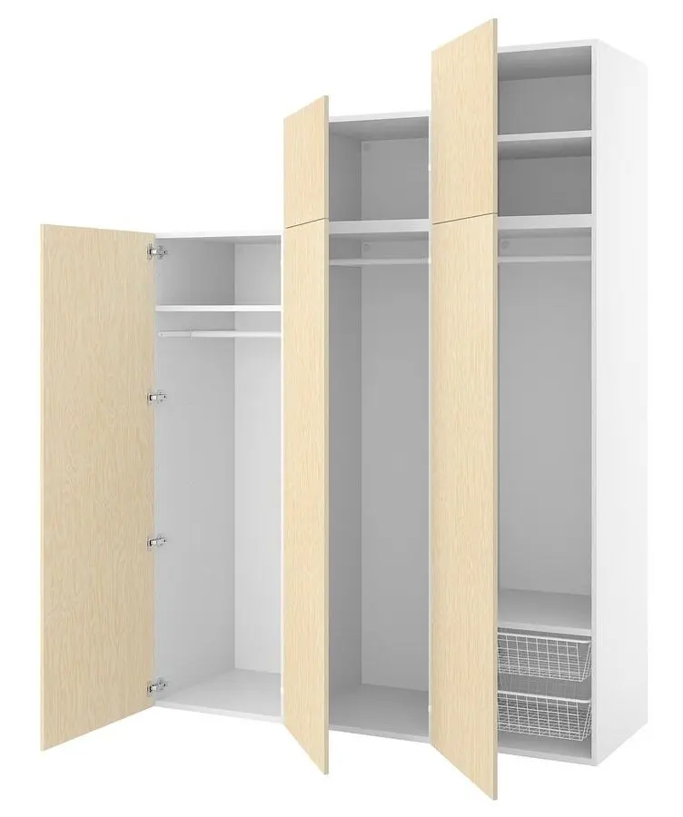 Dulap Ikea Platsa 5 usi 180x57x241 (Alb/Kalbaden Aspect Pin Intens)