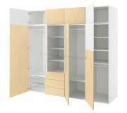 Шкаф Ikea Platsa 9 дверей/3 ящика 240x57x221 (Белый Кальбаден/Под Сосну)