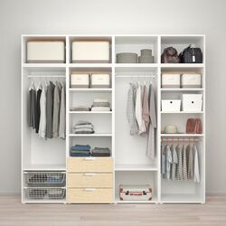 Шкаф Ikea Platsa 9 дверей/3 ящика 240x57x221 (Белый Кальбаден/Под Сосну) Thumb