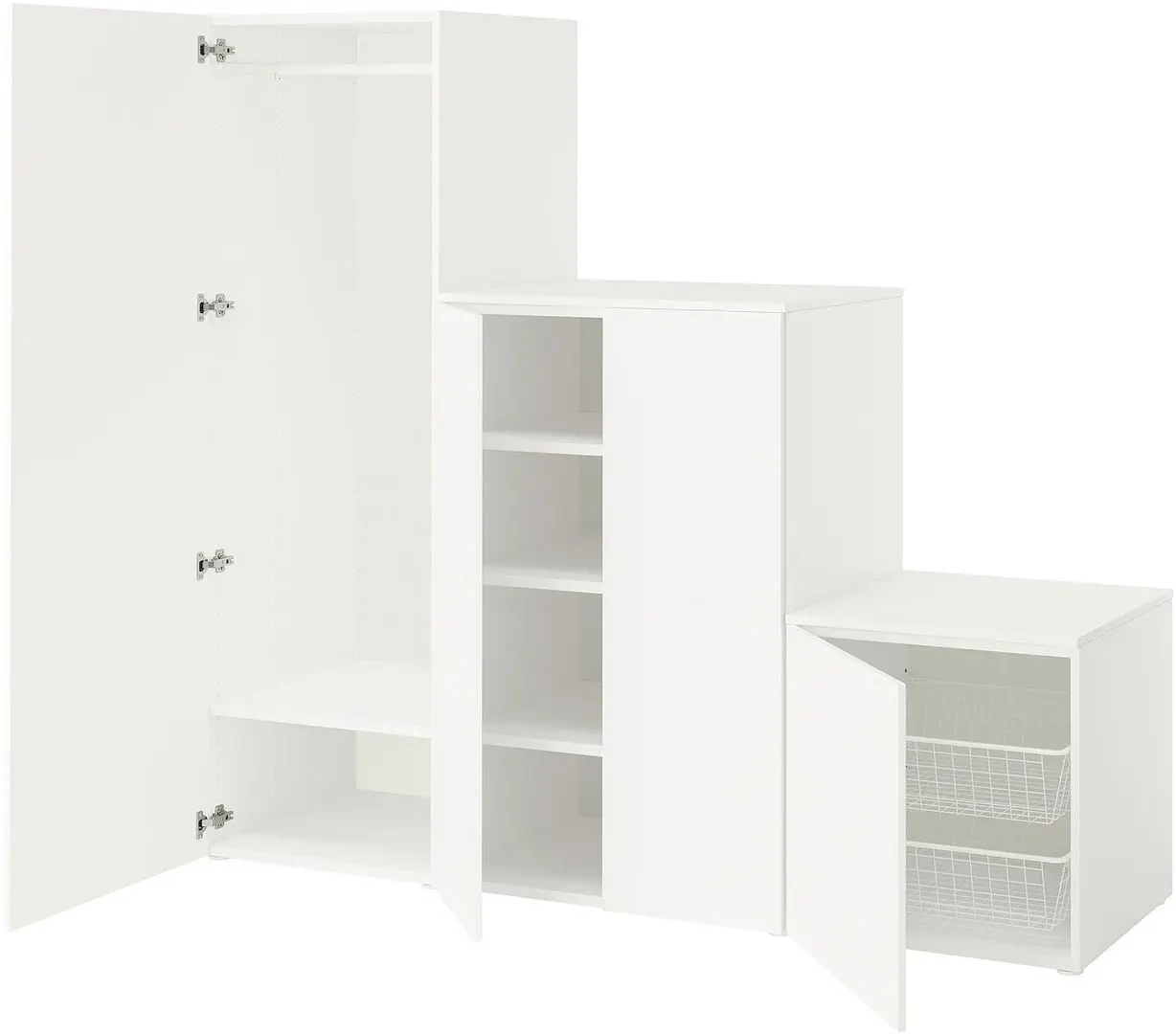 Dulap Ikea Platsa/Fonnes rafturi/bara/cosuri 200x57x181 (Alb)