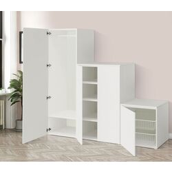 Dulap Ikea Platsa/Fonnes rafturi/bara/cosuri 200x57x181 (Alb)