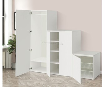 Шкаф Ikea Platsa/Fonnes полки/штанга/корзины 200x57x181 (Белый)