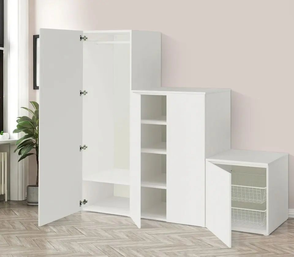 Dulap Ikea Platsa/Fonnes rafturi/bara/cosuri 200x57x181 (Alb)