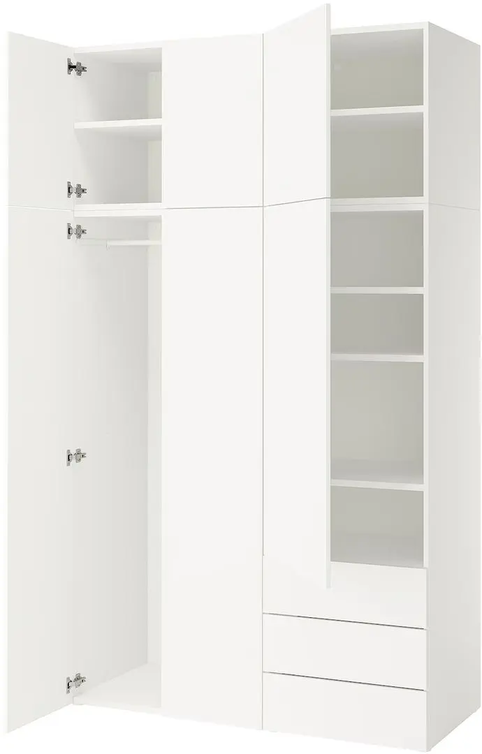 Dulap Ikea Platsa/Fonnes rafturi/bara/sertare 140x57x241 (Alb) - 2