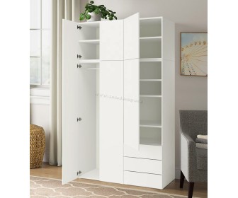 Шкаф Ikea Platsa/Fonnes полки/штанга/ящики 140x57x241 (Белый)