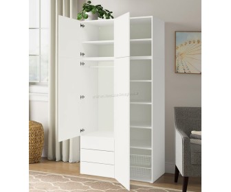 Шкаф Ikea Platsa/Fonnes полки/штанга/ящики/корзины 120x57x241 (Белый)