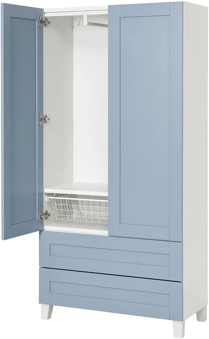 Dulap Ikea Platsa/Sannidal raft/bara/sertare/cos 80x42x173 (Alb/Albastru)