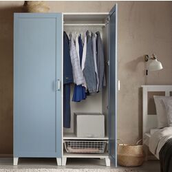 Dulap Ikea Platsa/Sannidal rafturi/bara/cos 120x57x191 (Alb/Albastru) Thumb