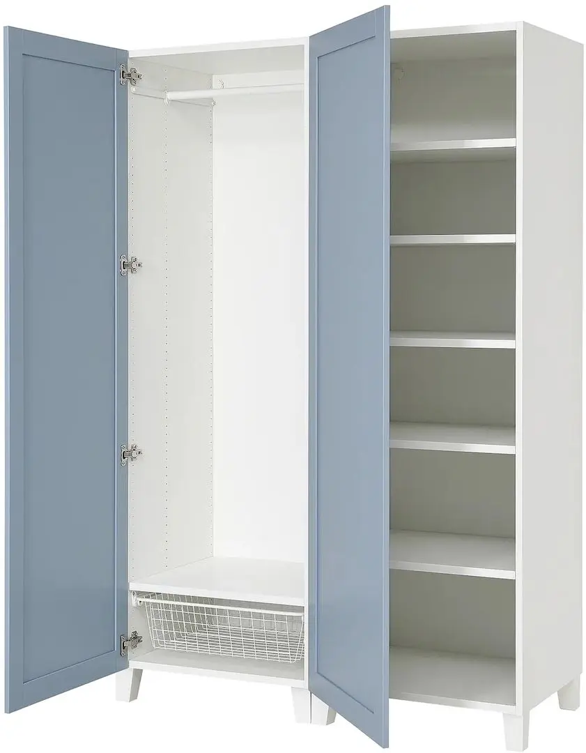 Dulap Ikea Platsa/Sannidal rafturi/bara/cos 120x57x191 (Alb/Albastru)