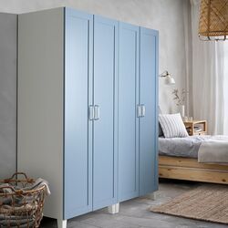 Dulap Ikea Platsa/Sannidal rafturi/bare/cosuri 160x57x191 (Alb/Albastru) Thumb