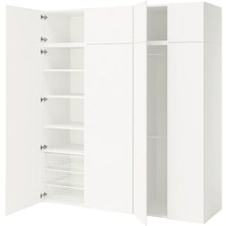 Шкаф Ikea Platsa/Sannidal полки/штанги/корзины 200x57x221 (Белый) Thumb