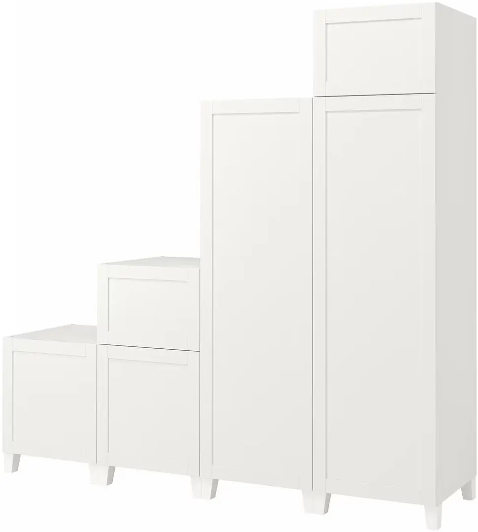 Шкаф Ikea Platsa/Sannidal полки/штанги/корзины 240x57x231 (Белый)