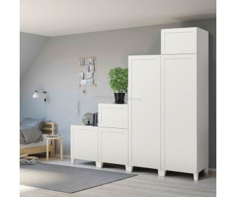 Шкаф Ikea Platsa/Sannidal полки/штанги/корзины 240x57x231 (Белый)