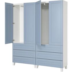 Dulap Ikea Platsa/Sannidal rafturi/bare/sertare 160x42x191 (Alb/Albastru) Thumb