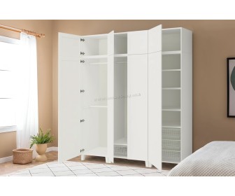 Шкаф Ikea Platsa/Sannidal полки/штанги/ящики 200x57x231 (Белый)