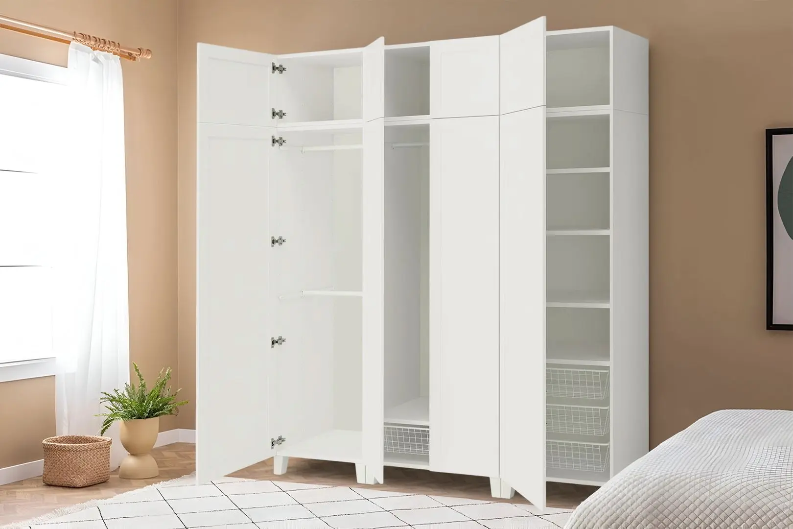 Dulap Ikea Platsa/Sannidal rafturi/bare/cosuri 200x57x231 (Alb)