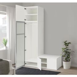 Dulap Ikea Platsa/Straumen/Fonner rafturi/bara/oglinda 140x57x241 (Alb)