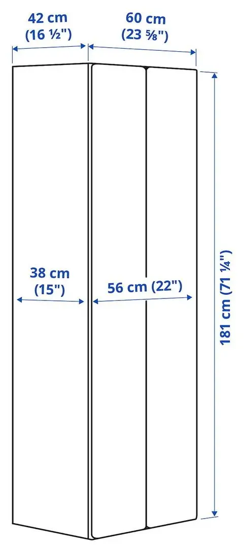 Dulap Ikea Smastad 2 usi 60x42x181 (Alb/Lila Deschis)