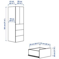 Dulap Ikea Smastad/Platsa 2 usi/3 sertare 60x57x181 (Alb/Lila Deschis/Dunga) Thumb