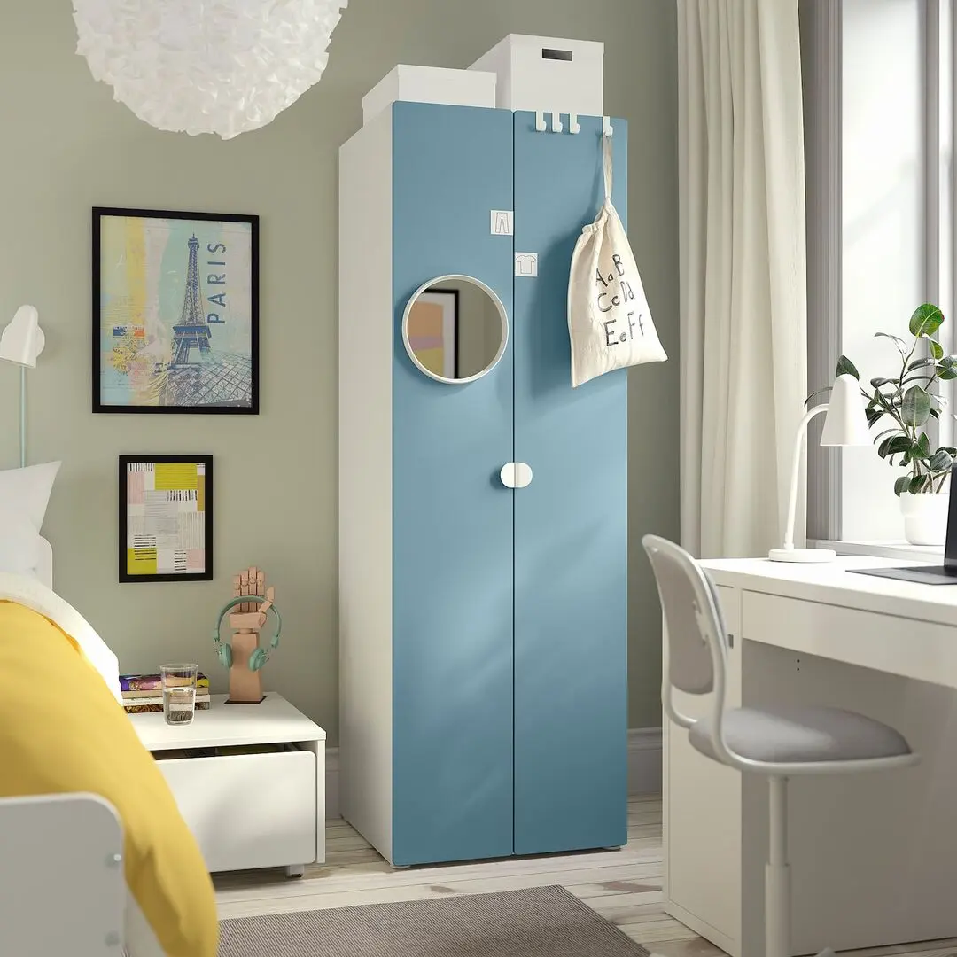 Dulap Ikea Smastad/Platsa 2 usi 60x57x181 (Alb/Albastru)