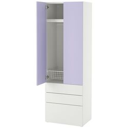 Dulap Ikea Smastad/Platsa 3 sertare/2 usi 60x42x181 (Alb/Lila Deschis) Thumb