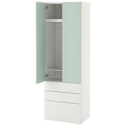 Dulap Ikea Smastad/Platsa 3 sertare/2 usi 60x42x181 (Alb/Verde Deschis) Thumb
