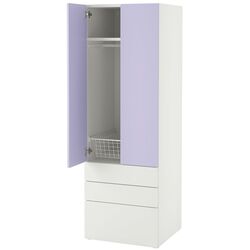Dulap Ikea Smastad/Platsa 3 sertare 60x57x181 (Alb/Lila Deschis) Thumb