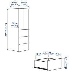 Dulap Ikea Smastad/Platsa 3 sertare 60x57x181 (Alb/Lila Deschis/Dunga) Thumb