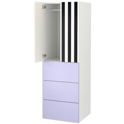 Dulap Ikea Smastad/Platsa 3 sertare 60x57x181 (Alb/Lila Deschis/Dunga) Thumb