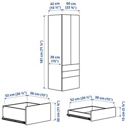 Dulap Ikea Smastad/Platsa 3 sertare 60x57x181 (Alb/Verde Deschis) Thumb