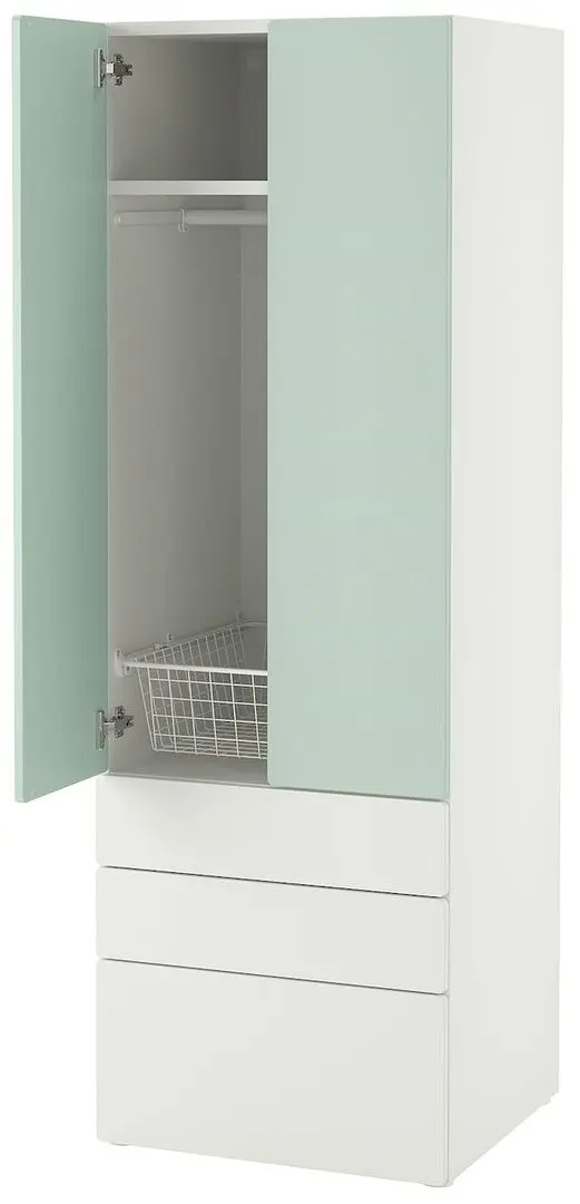 Dulap Ikea Smastad/Platsa 3 sertare 60x57x181 (Alb/Verde Deschis)
