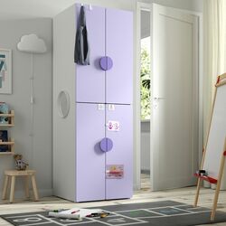Dulap Ikea Smastad/Platsa 4 usi 60x57x181 (Alb/Lila Deschis) Thumb