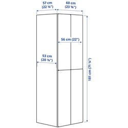 Dulap Ikea Smastad/Platsa 4 usi 60x57x181 (Alb/Lila Deschis) Thumb