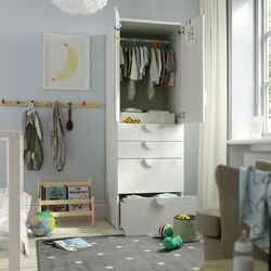 Dulap Ikea Smastad/Platsa 4 sertare 60x57x181 (Alb/Lila Deschis) Thumb