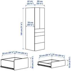Dulap Ikea Smastad/Platsa 4 sertare (Alb/Albastru) Thumb